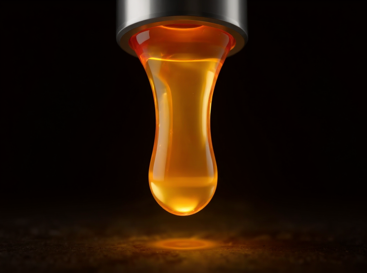 Gota de adhesivo viscoso